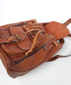 Alternative view of Handcrafted Leather Backpack - Perfect Brown Leather Bag for School and Travel