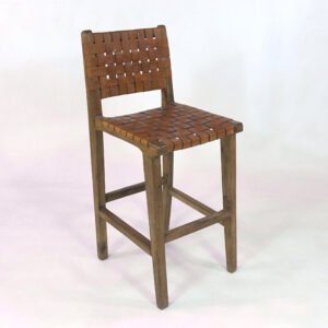 leather Wood Stool