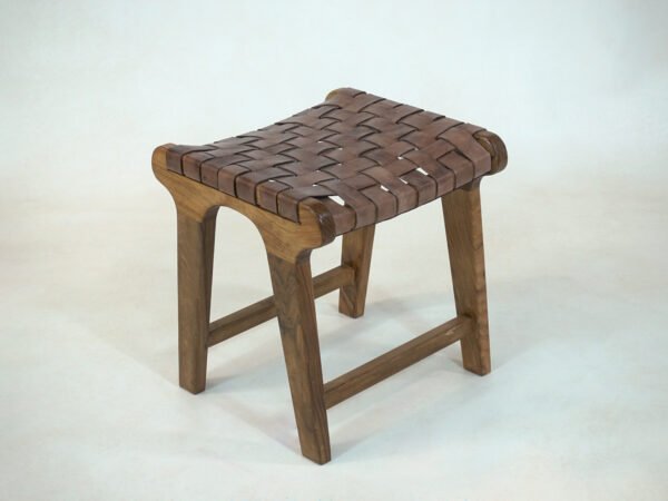 brown Leather Butler Stool