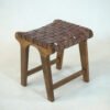 brown Leather Butler Stool