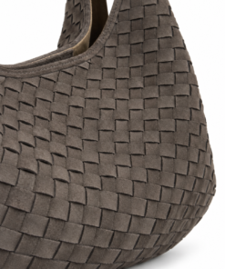 Alternative view of Charcoal Woven Suede Hobo Bag with Pouch