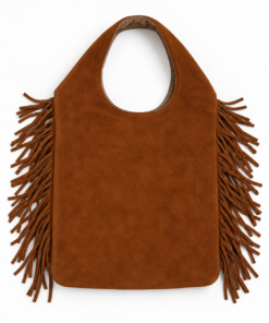 Alternative view of Cognac Suede Fringe Tote Bag