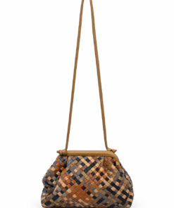 Multicoloured Woven Leather Crossbody Pouch - Image 3