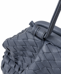 Alternative view of Slate Blue Woven Leather Crossbody Pouch